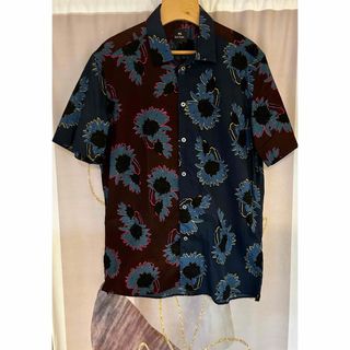 【美品】Paul Smith COLLECTION 花柄シャツ  パープルブルー