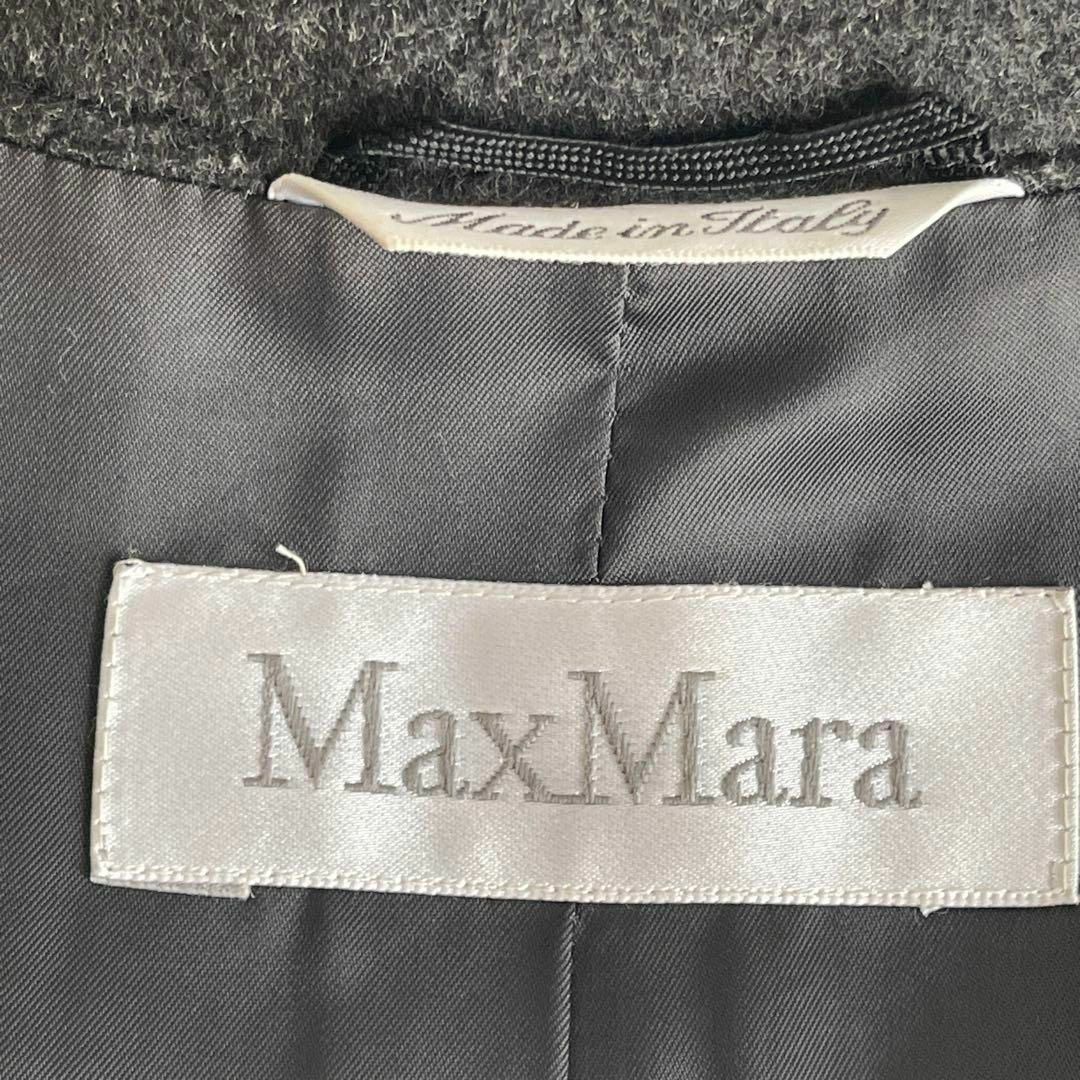 美品　MAX MARA　最高級白タグ　ポンチョ風ロングコート　グレー　40