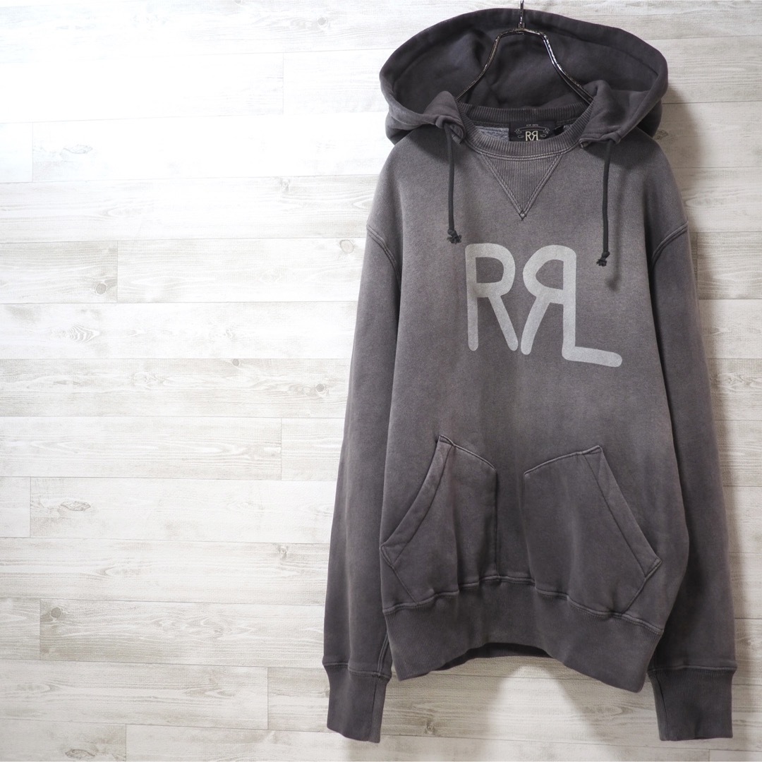 メンズRRL Logo Fleece Hoodie Faded Black/S