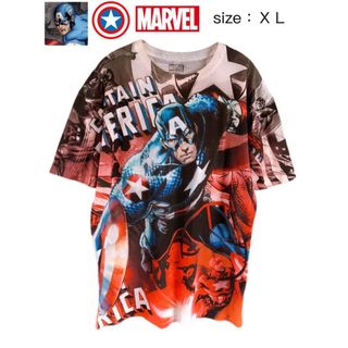 マーベル(MARVEL)のCaptain America　キャプテン・アメリカ　Tシャツ　XL　USA古着(Tシャツ/カットソー(半袖/袖なし))