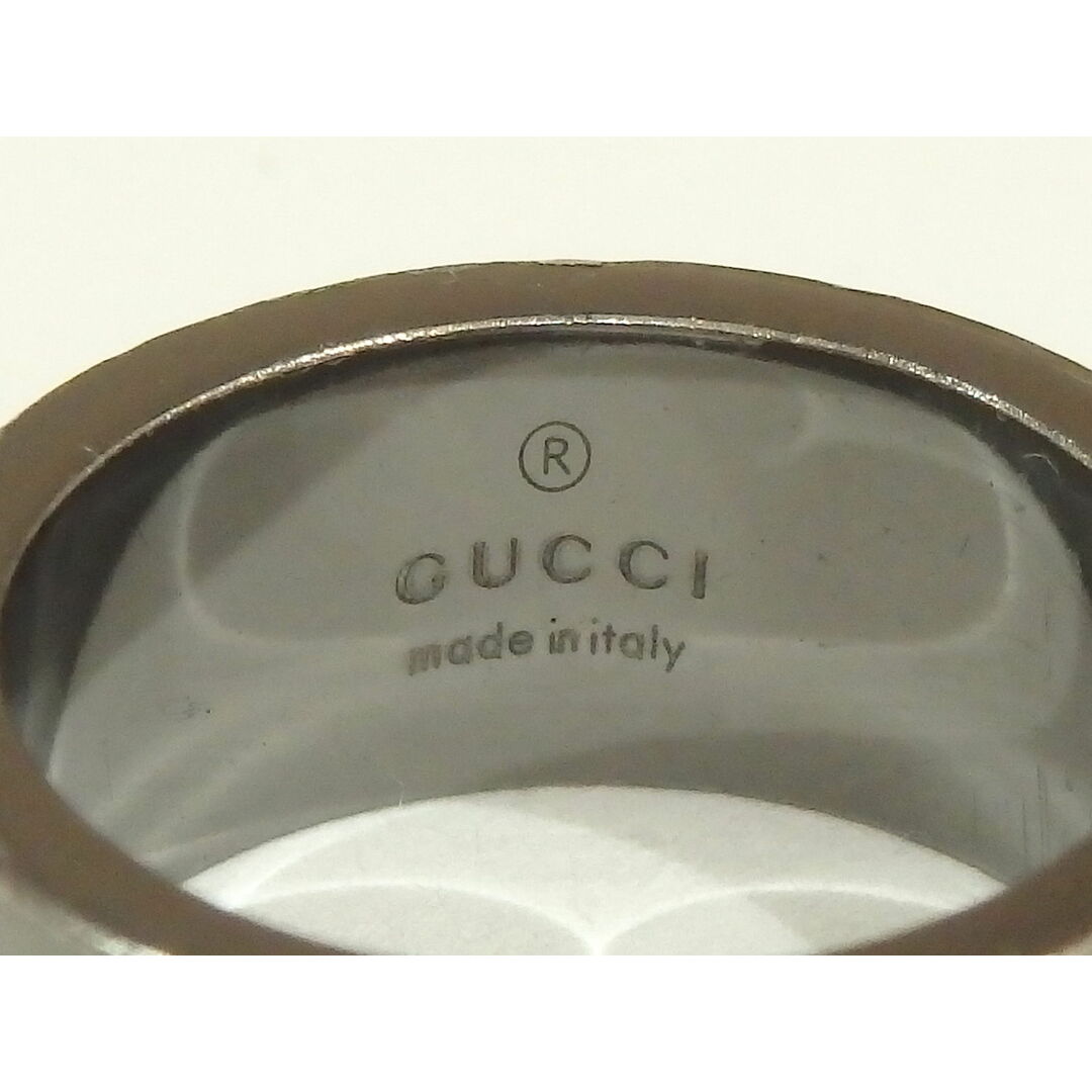 Gucci(グッチ)の本物 グッチ GUCCI ブランデッドG Ag925 リング 指輪 12 11号 ブラック アクセサリー ジュエリー 中古 レディースのアクセサリー(リング(指輪))の商品写真