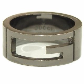 グッチ(Gucci)の本物 グッチ GUCCI ブランデッドG Ag925 リング 指輪 12 11号 ブラック アクセサリー ジュエリー 中古(リング(指輪))