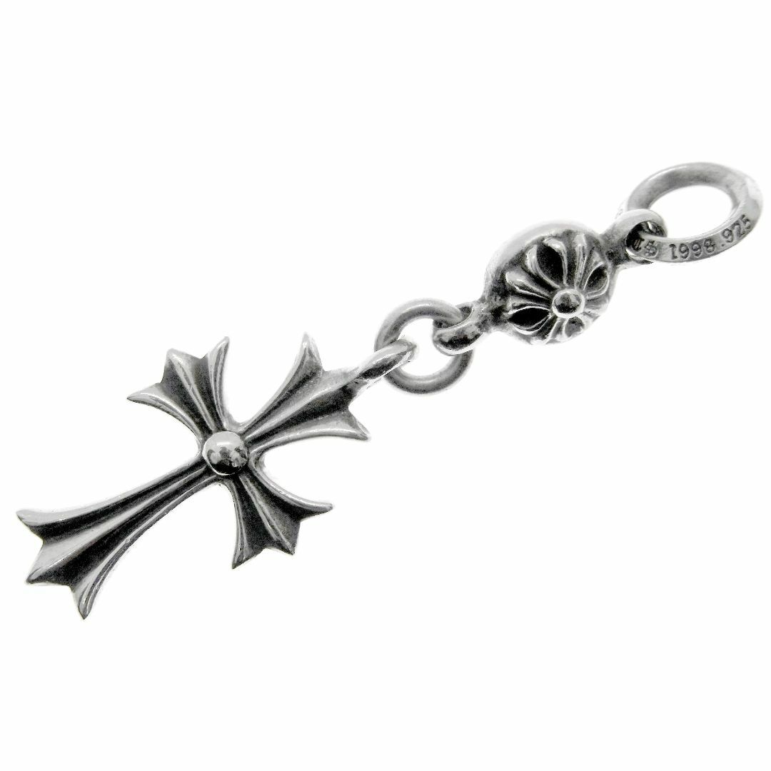 ‐採寸縦クロムハーツ CHROME HEARTS ■ 【 1B TNY CH CRS 】 1ボール タイニー CHクロス チャーム シルバー ネックレス トップ　w16436