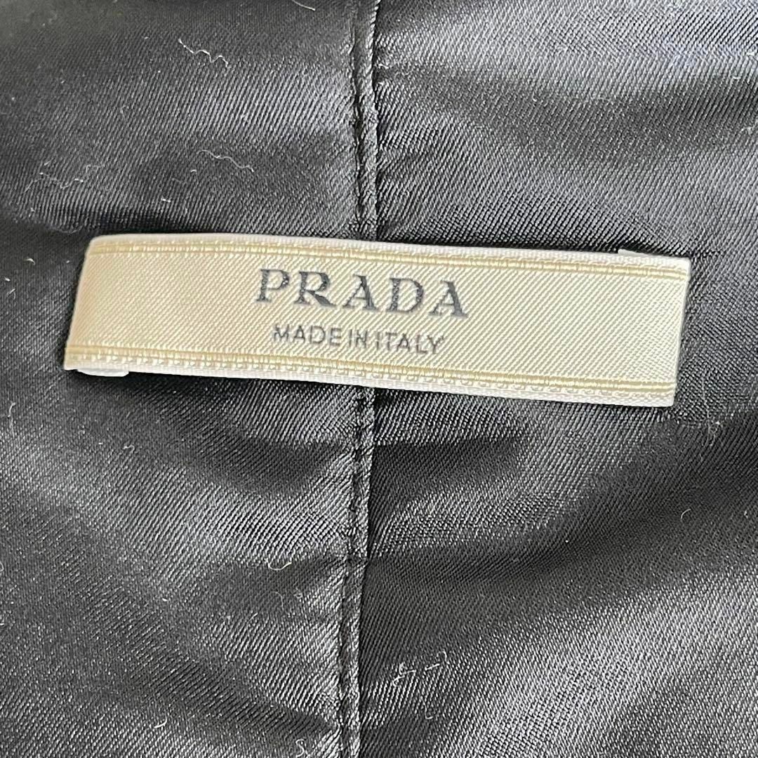 希少　PRADA　ジッパーロングコート　ベルト　中綿　黒　40