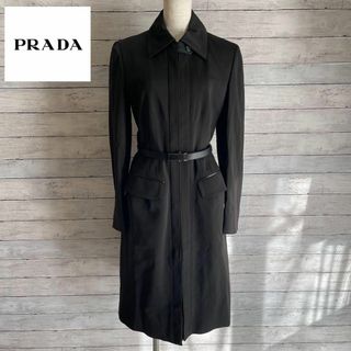 PRADA プラダ スウェード ロング ジャケット コート レディース 美品素材