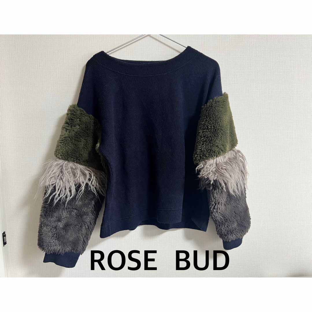 ROSE BUD(ローズバッド)のROSE  BUD ファースリーブ　プルオーバー レディースのトップス(ニット/セーター)の商品写真