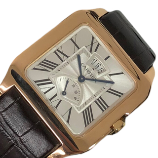 カルティエ(Cartier)の　カルティエ Cartier サントスデュモンカレンダー＆パワーリザーブ W2020067 シルバー K18ホワイトゴールド K18PG メンズ 腕時計(その他)