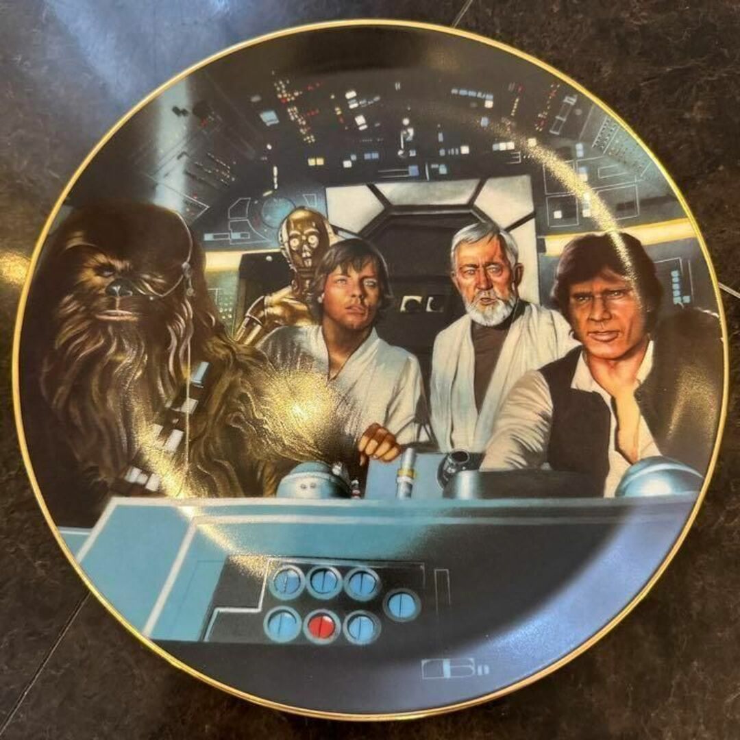 ビンテージ　スターウォーズオビワンケノービ　3PO チューバッカ　飾り皿　陶器皿スカイウォーカー