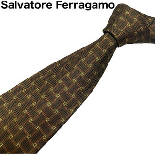 サルヴァトーレフェラガモ(Salvatore Ferragamo)の美品　Salvatore Ferragamo ネクタイ　ガンチーニ　総柄　刺繍(ネクタイ)