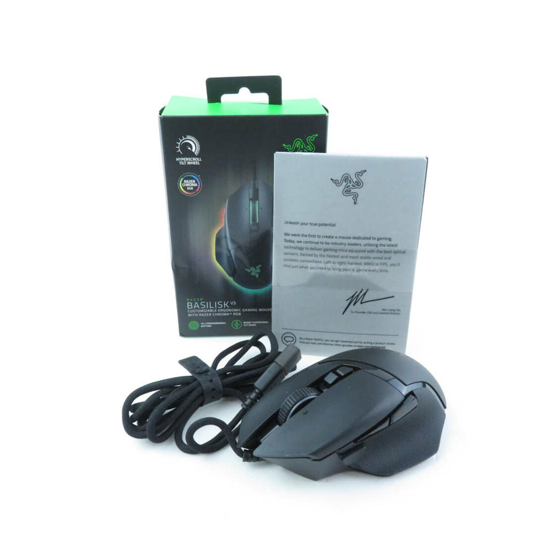 LAZER(レイザー)の美品 RAZER レイザー BASILISK V3 RZ01-04000100 有線 ゲーミングマウス 1点 FPS eスポーツ PC周辺機器 兼用 HY718C  スマホ/家電/カメラのPC/タブレット(PC周辺機器)の商品写真