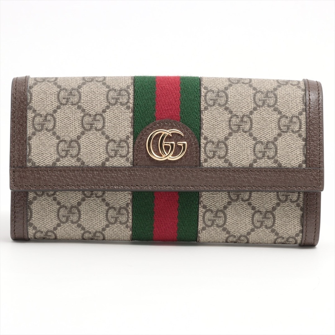 GUCCI - グッチ  PVC×レザー  ブラウン レディース 長財布
