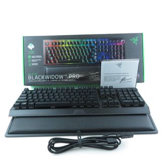 レイザー(LAZER)の美品 RAZER レイザー BLACKWIDOW V3 PRO RZ03-03530100 ゲーミングキーボード 1点 FPS eスポーツ PC周辺機器 MIDORI 緑軸 兼用 HY728C (PC周辺機器)