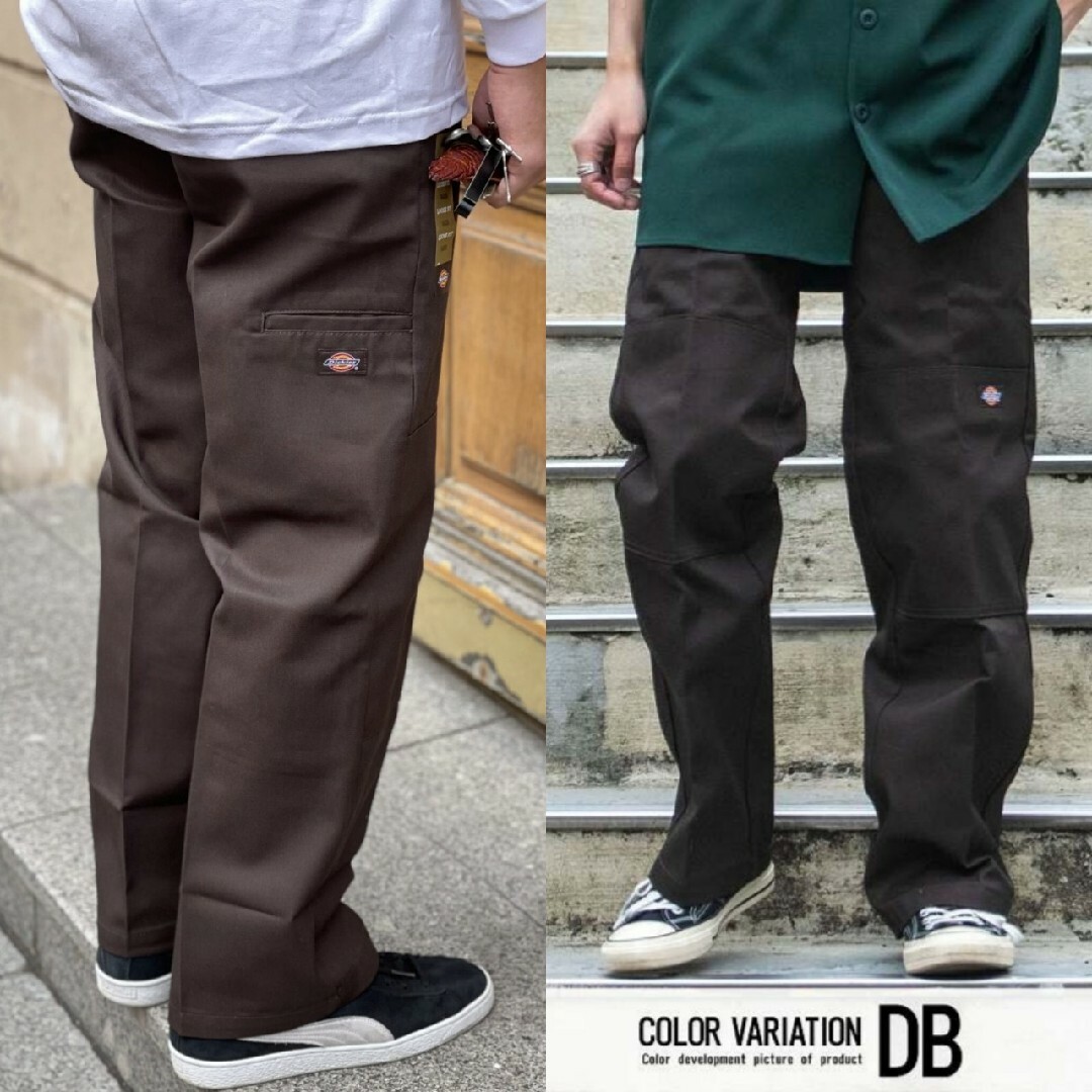 Dickies(ディッキーズ)の新品未使用 ディッキーズ ダブルニー USモデル W34×L30 ダークブラウン メンズのパンツ(ワークパンツ/カーゴパンツ)の商品写真