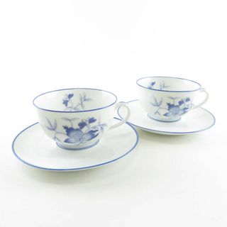 【フランス】美品　リモージュ 美しき花々　デザート カップ & ソーサー 2客