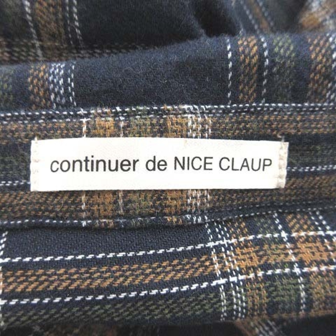 NICE CLAUP(ナイスクラップ)のナイスクラップ シャツワンピース ロング 長袖 チェック F 紺 レディースのワンピース(ロングワンピース/マキシワンピース)の商品写真