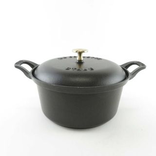 ストウブ(STAUB)の美品 STAUB ストウブ ココットヴィンテージ 両手鍋 1点 鋳物ホーロー 20cm 2.45L 鋳鉄 黒 料理 調理器具 SU4635Z (鍋/フライパン)