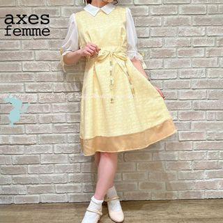 アクシーズファムポエティック(axes femme POETIQUE)のaxes femme POETIQUE 明治 チョコレートワンピース クリーム(ひざ丈ワンピース)