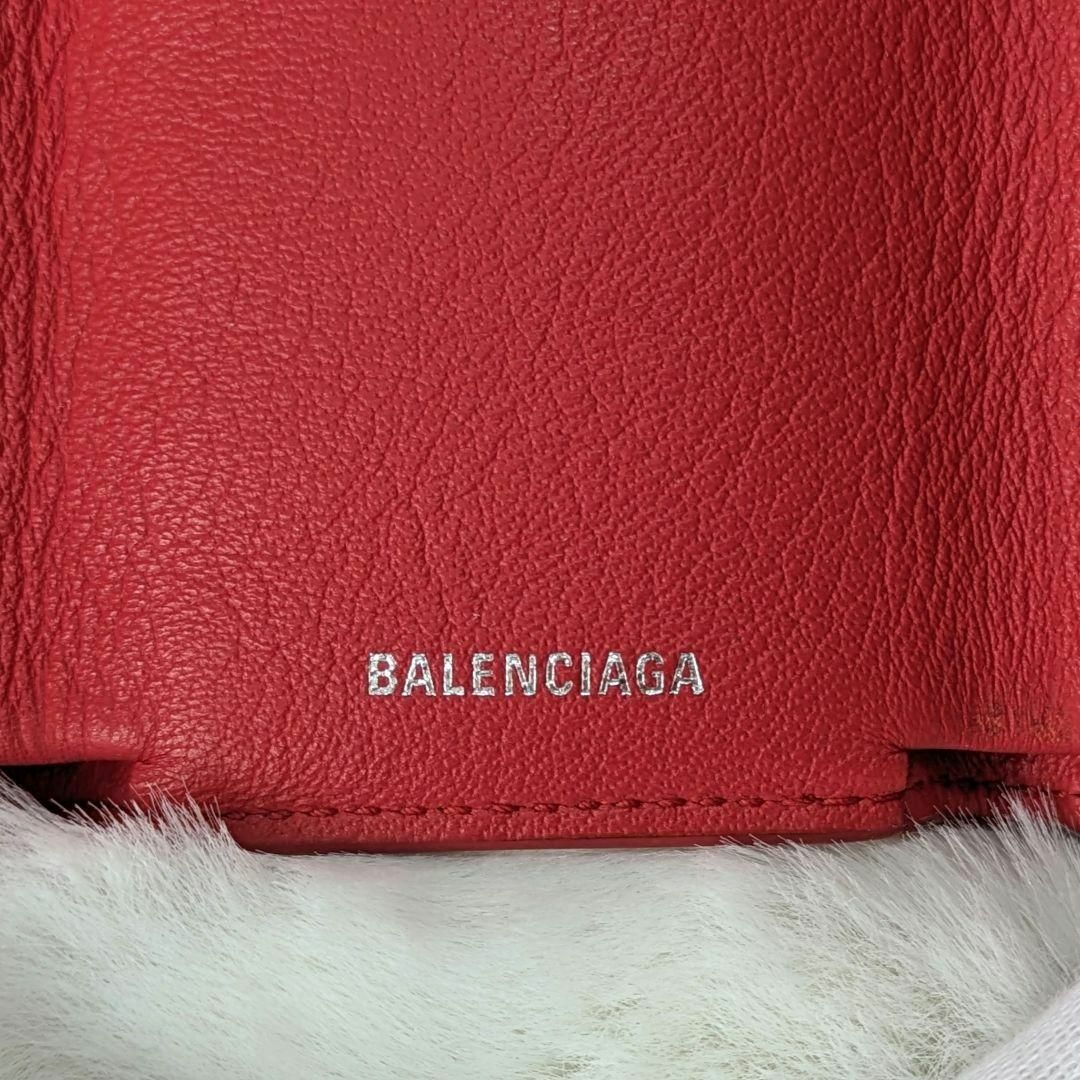 Balenciaga(バレンシアガ)の【超美品】BALENCIAGA バレンシアガ　ペーパーミニウォレット　ローグ　赤 レディースのファッション小物(財布)の商品写真