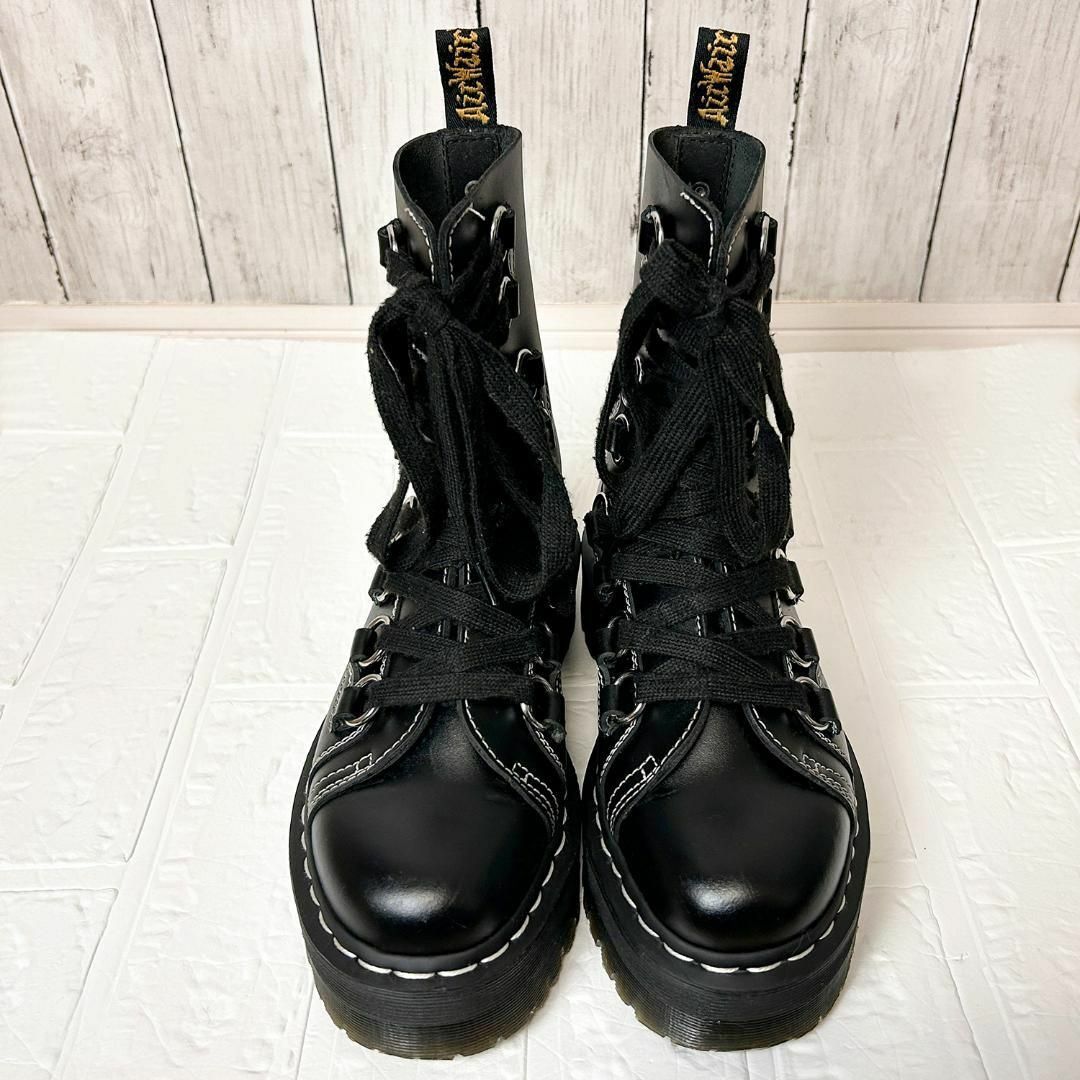 Dr.Martens(ドクターマーチン)の【良品】ドクターマーチン　JADON XL レースリングブーツ UK5　ブラック レディースの靴/シューズ(ブーツ)の商品写真