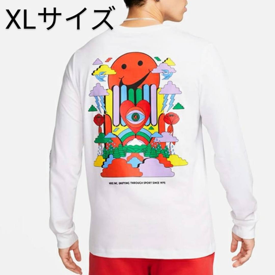 [新品] NIKE ナイキ ロンT 長袖Tシャツ バックプリント 白 XLサイズ | フリマアプリ ラクマ