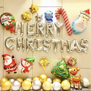 クリスマス　バルーンセット　サンタ　飾り　ガーランド　Xmas 装飾　風船(ガーランド)