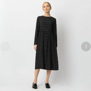 スティーブンアラン(steven alan)の【値下げ／美品】STEVEN ALAN／スティーブンアラン／長袖ワンピース／黒(ひざ丈ワンピース)