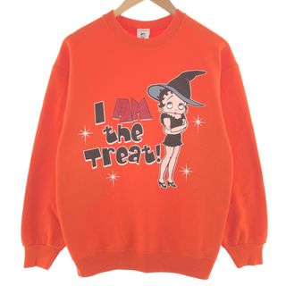 古着 BETTY BOOP ベティブープ キャラクタースウェットシャツ トレーナー メンズL /taa003529(スウェット)