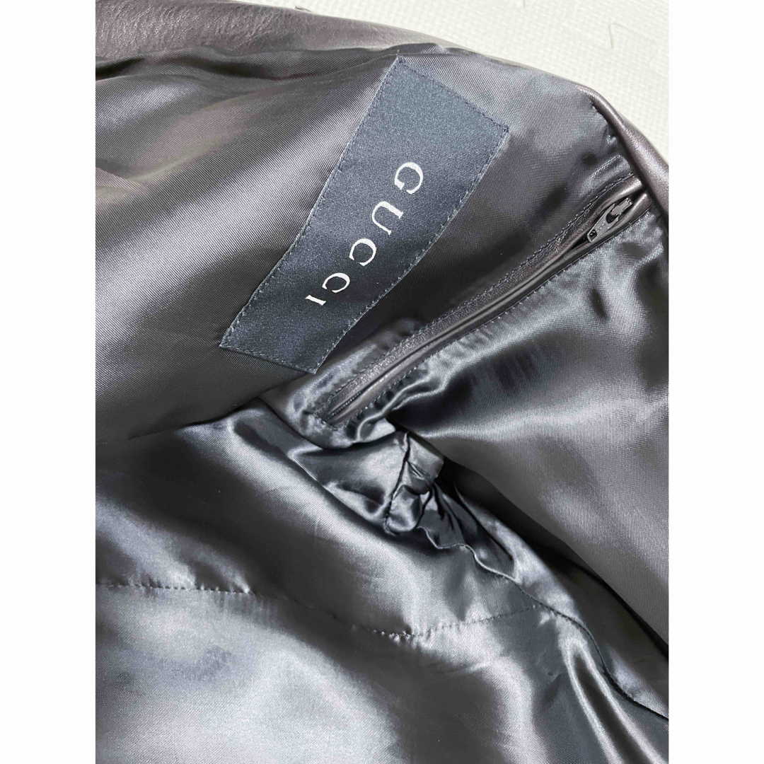 GUCCI グッチ トムフォード期 ラムレザーブルゾン 48 A-1 ブラック