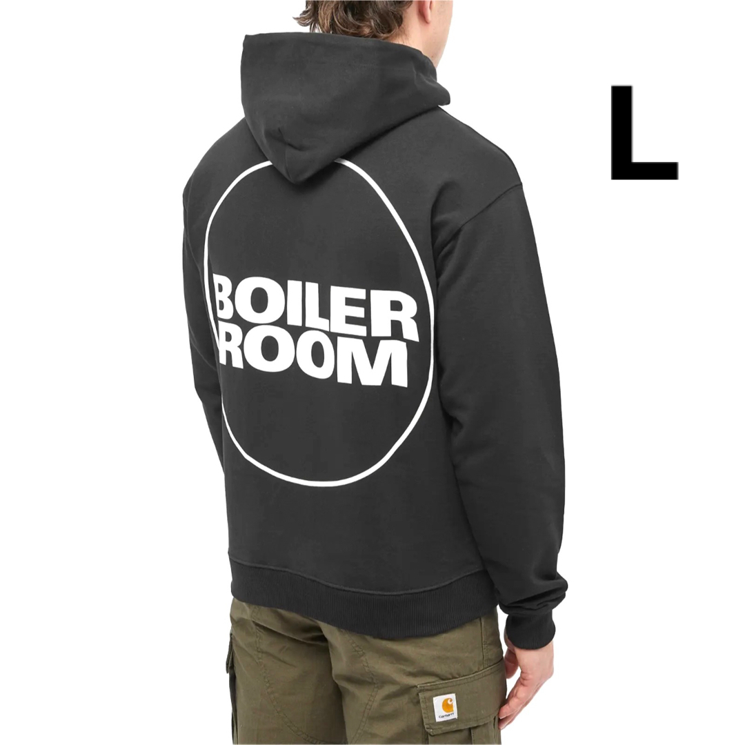 トップス新品未使用 BOILER ROOM LOGO HOODIE BLACK L