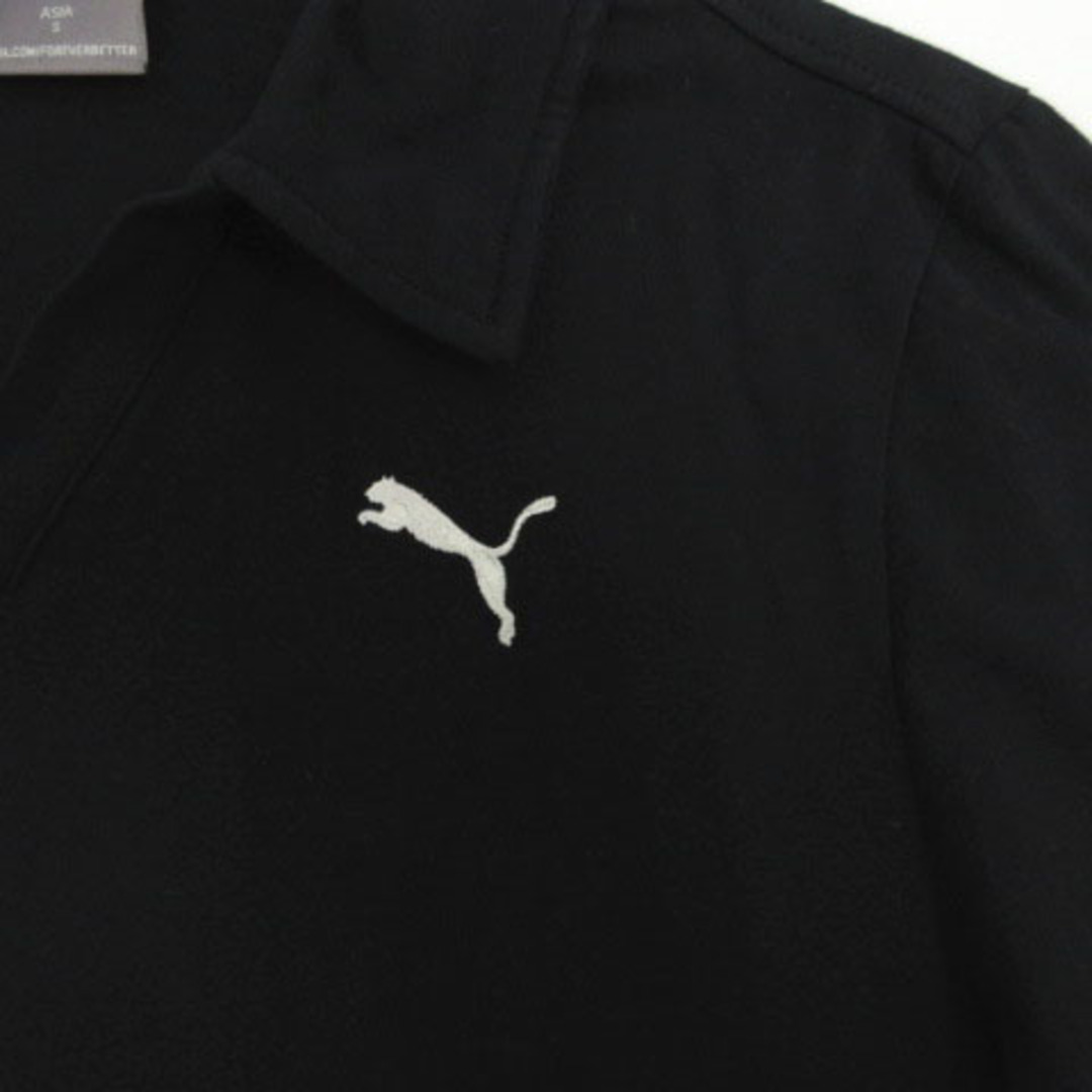PUMA(プーマ)のPUMA ポロシャツ スキッパーカラー 半袖 ロゴ刺繍 コットン 黒 白 S スポーツ/アウトドアのスポーツ/アウトドア その他(その他)の商品写真