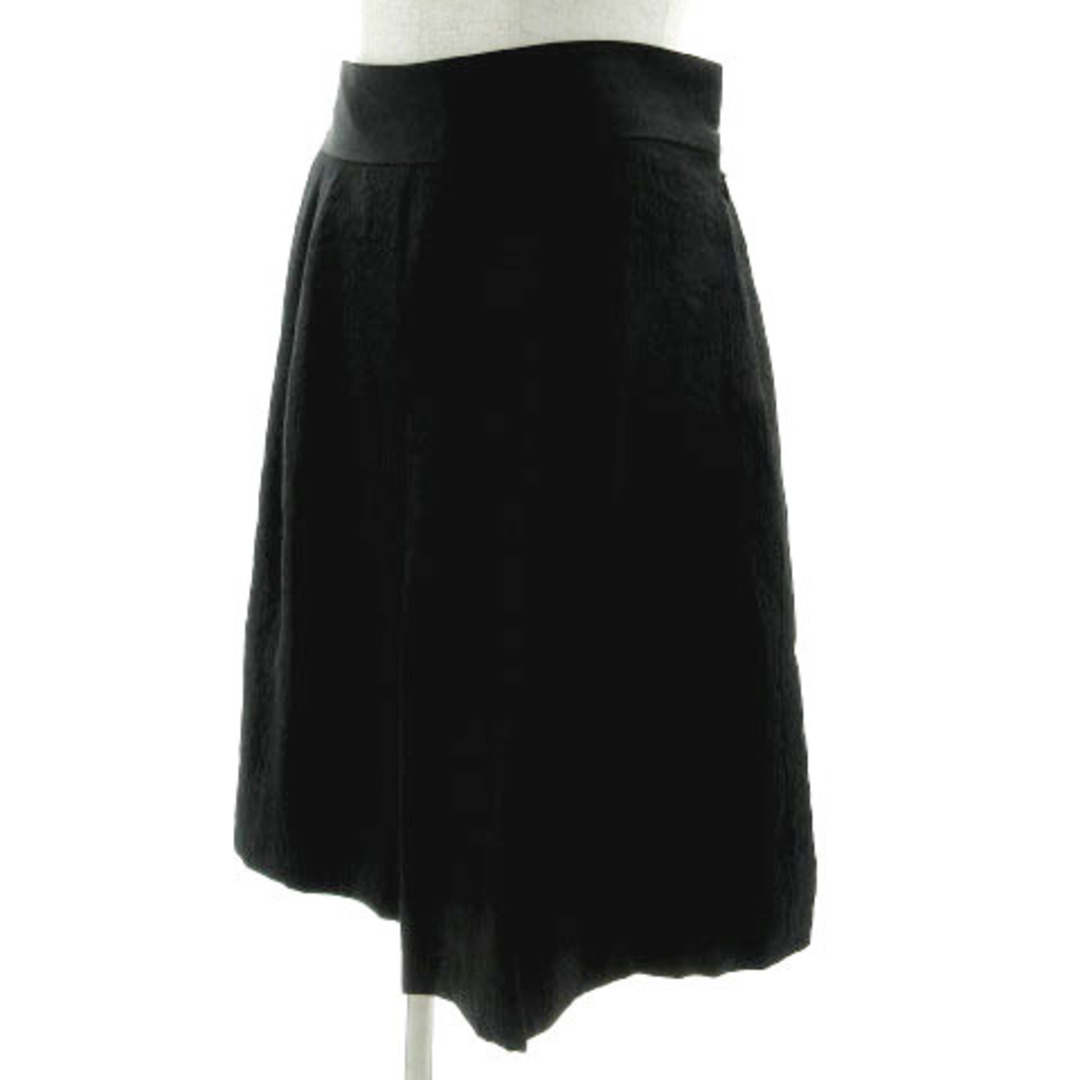 LAUTREAMONT(ロートレアモン)のロートレアモン スカート ミディ丈 切替え シャイニー 光沢 日本製 黒 40 レディースのスカート(ひざ丈スカート)の商品写真