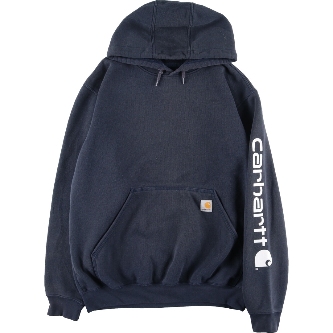 carhartt(カーハート)の古着 カーハート Carhartt Loose Fit 袖プリント スウェットプルオーバーパーカー メンズM /eaa394583 メンズのトップス(スウェット)の商品写真