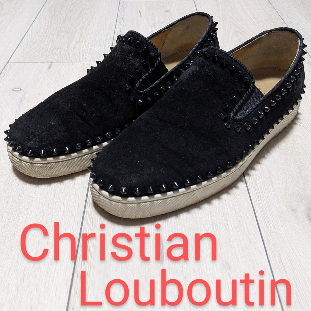 靴/シューズChristian Louboutin　スパイクスタッズ　スリッポン　シューズ