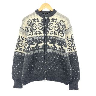 古着 Norse knit スノー柄 雪柄 ウール チロルカーディガン ノルウェー製 メンズL /eaa395039(カーディガン)