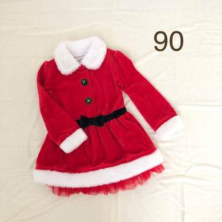 【koala kids】クリスマス　サンタ　女の子　ワンピース　衣装　長袖　90(ワンピース)