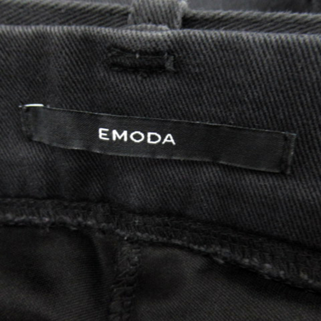 EMODA(エモダ)のエモダ EMODA 台形スカート ミニ丈 無地 ベルト付き M 黒 ブラック レディースのスカート(ミニスカート)の商品写真