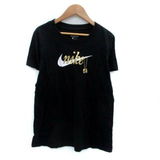 ナイキ(NIKE)のナイキ NIKE Tシャツ カットソー ラウンドネック 半袖 プリント M 黒(Tシャツ(半袖/袖なし))