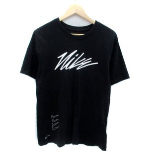 ナイキ(NIKE)のナイキ Tシャツ カットソー クルーネック 半袖 プリント L 黒 オフホワイト(Tシャツ(半袖/袖なし))