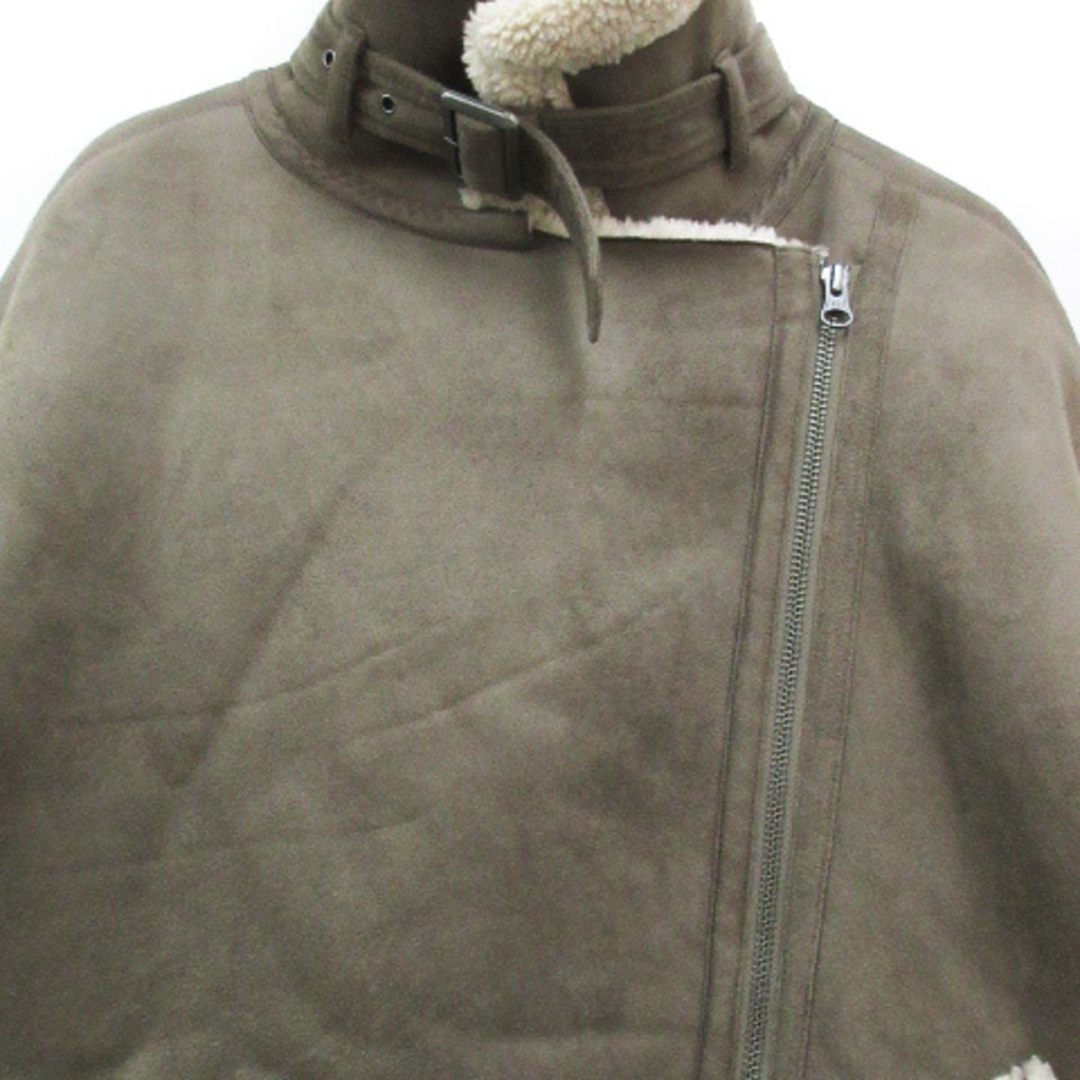 BAYFLOW(ベイフロー)のベイフロー フェイクムートンコート ショート丈 スタンドカラー F 茶 ベージュ レディースのジャケット/アウター(その他)の商品写真