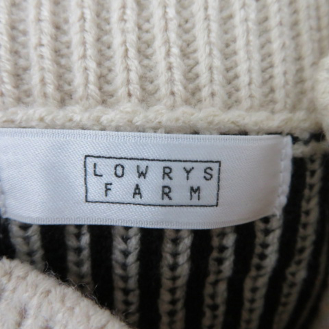 LOWRYS FARM(ローリーズファーム)のローリーズファーム ニット セーター 長袖 ハイネック ストライプ F ベージュ レディースのトップス(ニット/セーター)の商品写真