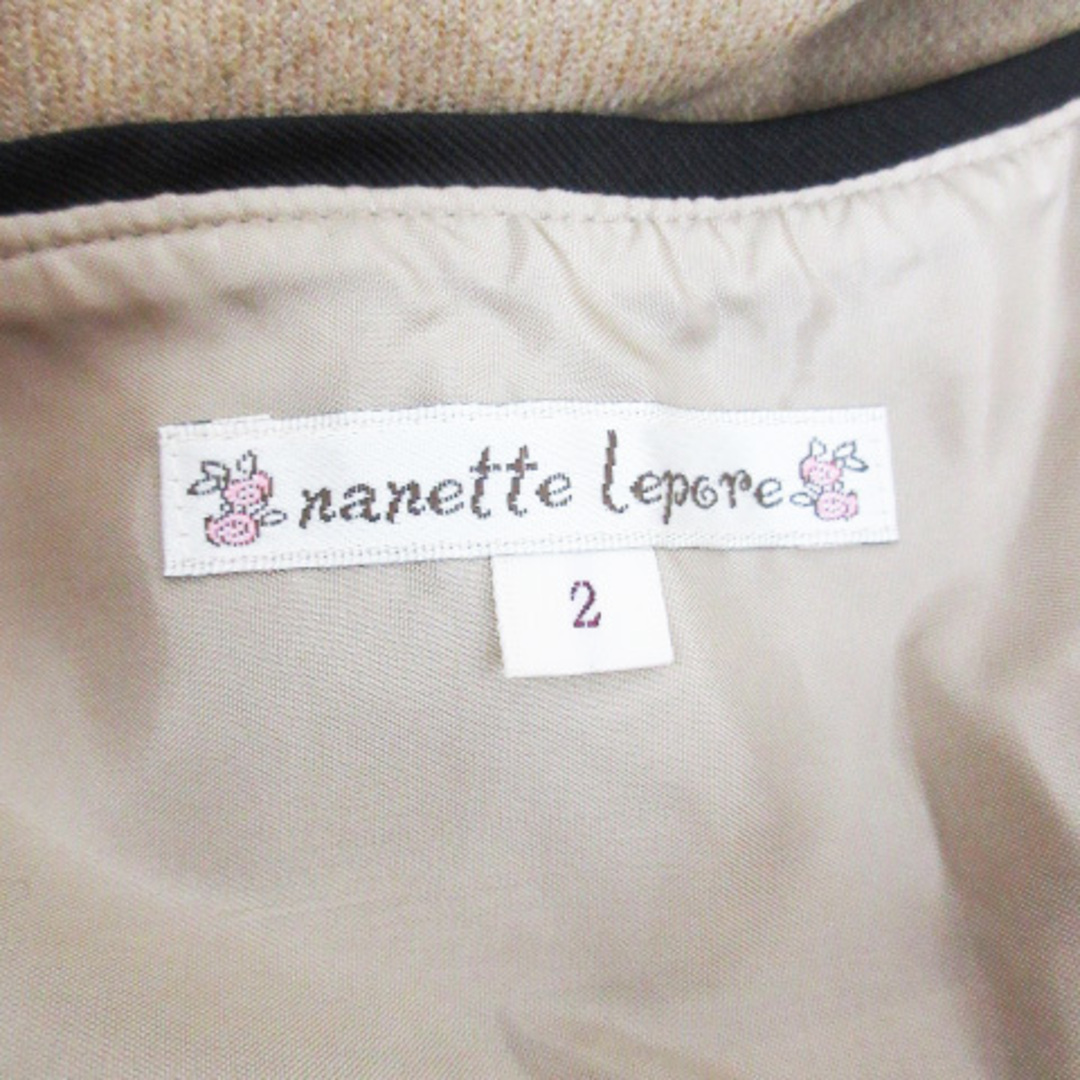 Nanette Lepore(ナネットレポー)のナネットレポー フレアスカート ひざ丈 ウール混 2 ベージュ 黒 ブラック レディースのスカート(ひざ丈スカート)の商品写真