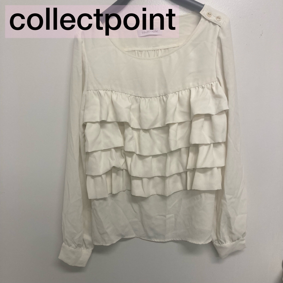 collect point(コレクトポイント)のコレクトポイント カットソー オフホワイト S collectpoint フリル レディースのトップス(シャツ/ブラウス(長袖/七分))の商品写真