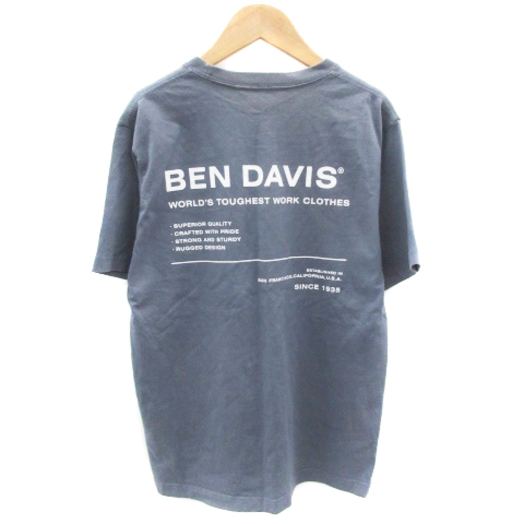 BEN DAVIS(ベンデイビス)のベンデイビス Tシャツ カットソー 半袖 刺繍 プリント M ブルーグレー メンズのトップス(Tシャツ/カットソー(半袖/袖なし))の商品写真