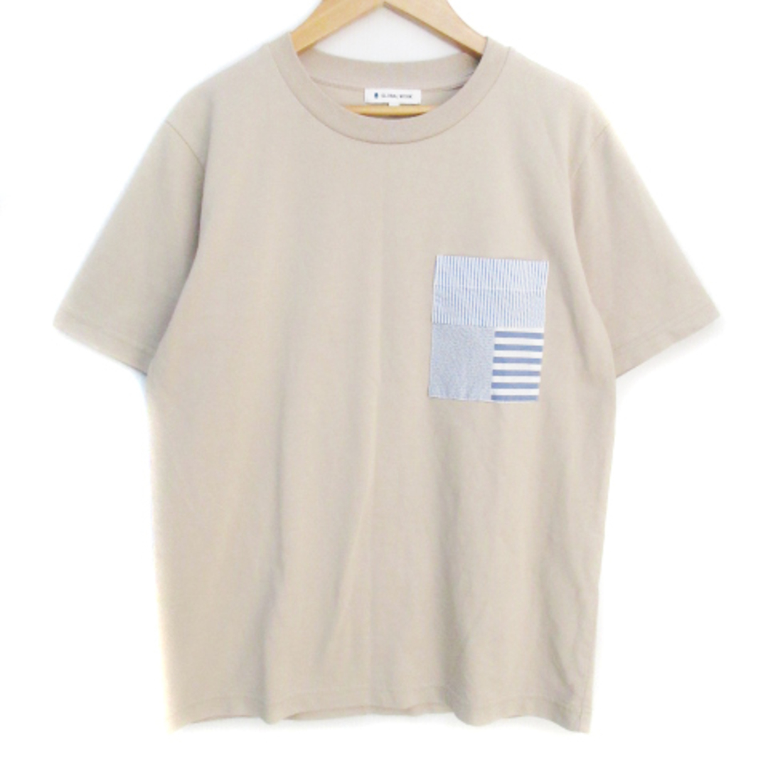 GLOBAL WORK(グローバルワーク)のグローバルワーク Tシャツ カットソー 半袖 クルーネック S ベージュ メンズのトップス(Tシャツ/カットソー(半袖/袖なし))の商品写真