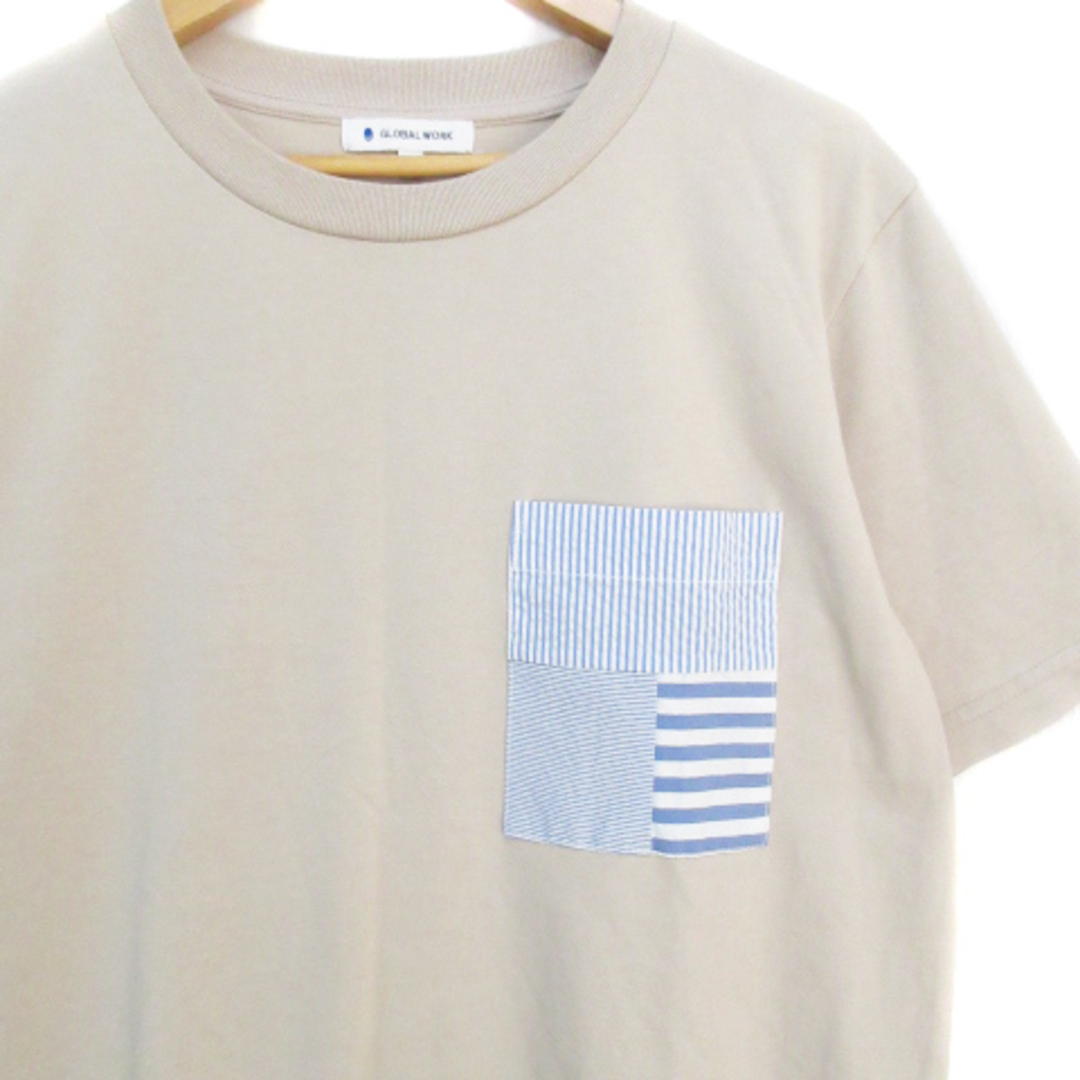 GLOBAL WORK(グローバルワーク)のグローバルワーク Tシャツ カットソー 半袖 クルーネック S ベージュ メンズのトップス(Tシャツ/カットソー(半袖/袖なし))の商品写真