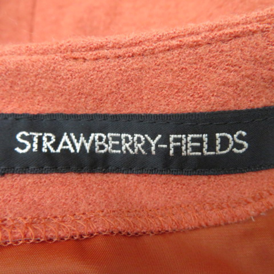 STRAWBERRY-FIELDS(ストロベリーフィールズ)のストロベリーフィールズ ワンピース ひざ丈 五分袖 ウール テラコッタ レディースのワンピース(ひざ丈ワンピース)の商品写真