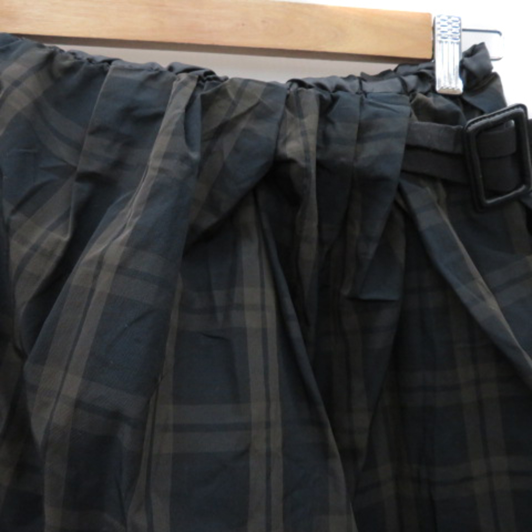 レディラックルカ フレアスカート ギャザースカート ミニ丈 チェック柄 36 紺 レディースのスカート(ミニスカート)の商品写真