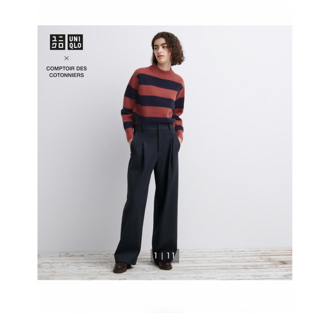 UNIQLO(ユニクロ)のブラッシュドジャージータックワイドパンツ レディースのパンツ(カジュアルパンツ)の商品写真