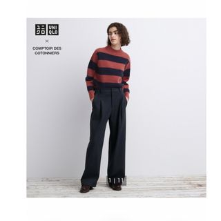 ユニクロ(UNIQLO)のブラッシュドジャージータックワイドパンツ(カジュアルパンツ)