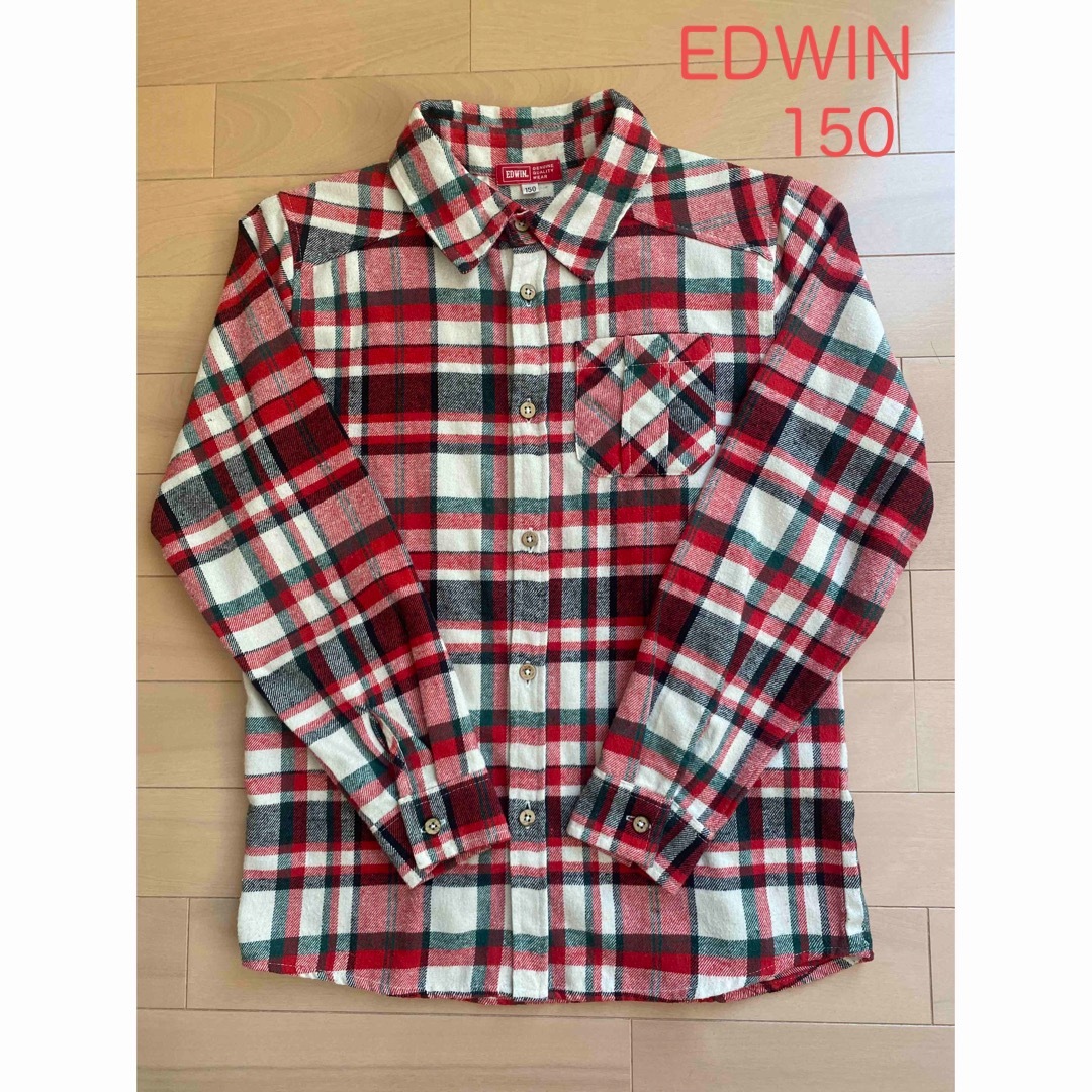 EDWIN(エドウィン)のEDWIN 長袖チェックシャツ キッズ/ベビー/マタニティのキッズ服女の子用(90cm~)(その他)の商品写真